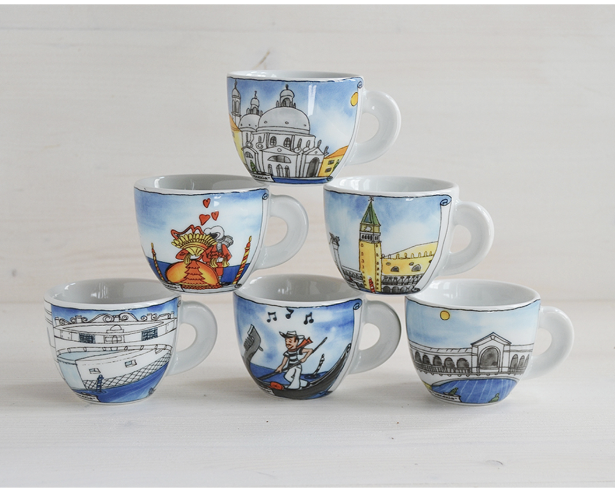 "Venice" Espresso or Cappuccino cups (set 2)